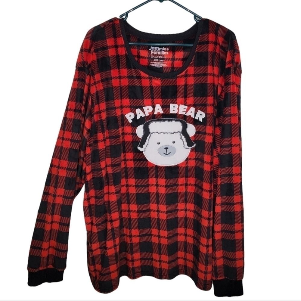 Cuddl Duds buffalo plaid Papa Bear loungewear shirt 4x